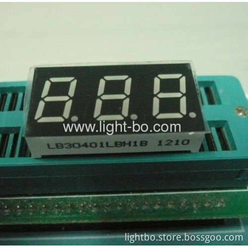 Triple Digit 0.4" Common Cathode Blue 7 Segment Led Numeric Display 